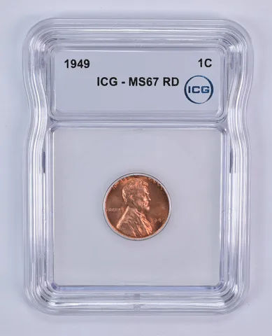 1949 Lincoln Wheat Cent MS67 RD ICG