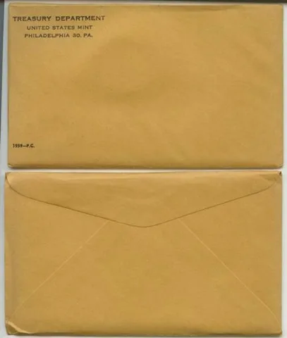 1959 Proof Set in Unopened SEALED Original Envelope & Flatpack (5 Coins)
