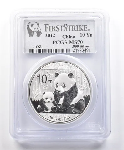 2012 China 10 Yuan Silver Panda First Strike MS70 PCGS a3195
