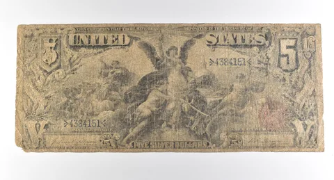 1896 $5 Silver Certificate Large Note Red Seal *3749