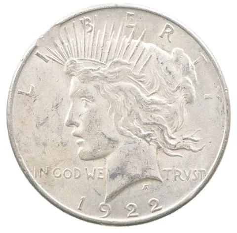 1922 Peace Silver Dollar Clipped Planchet ERROR a6697