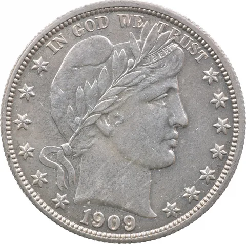 1909 Barber Half Dollar a4887