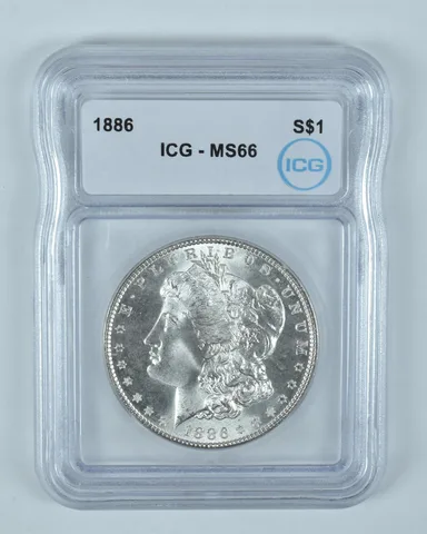 1886 Morgan Silver Dollar MS66 ICG