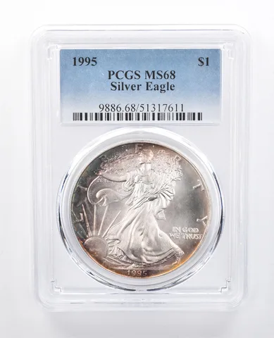 1995 American Silver Eagle MS68 PCGS Peripheral Tone *8198
