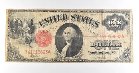 1917 $1 Legal Tender Large Note Red Seal *4562