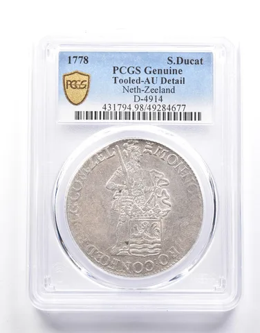 1778 Netherlands Zeeland Silver Ducat Genuine Tooled AU Detail PCGS *0743