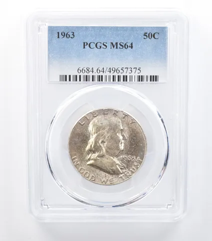 1963 Franklin Half Dollar MS64 PCGS Pale Sheen *7795
