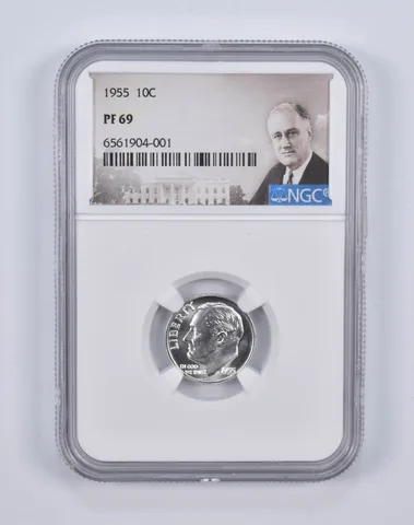 1955 Roosevelt Dime PF69 NGC Special Lbl