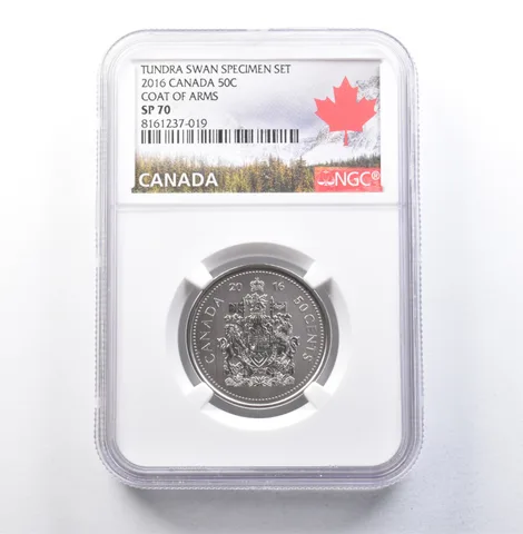 2016 Canada 50 Cents Tundra Swan Specimen Set Coat Of Arms SP70 NGC *5928