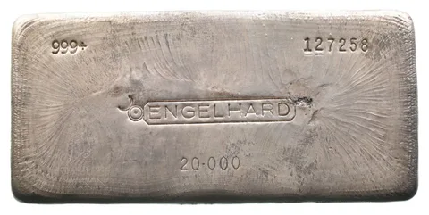 20 Oz Silver Bar Engelhard Vintage Bull - Poured *4204