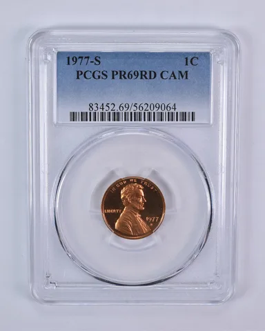 1977-S Lincoln Memorial Cent PR69 RD CAMEO PCGS Blue Label