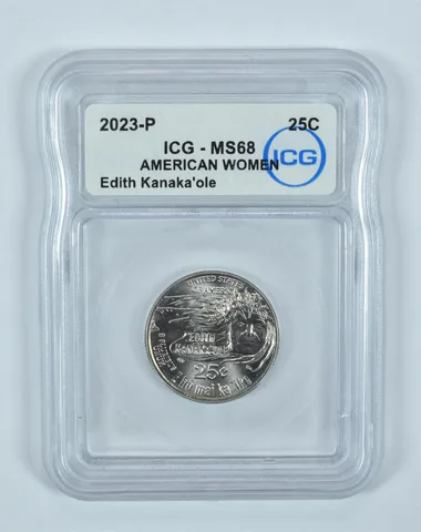 2023-P Washington Quarter Edith Kanaka'ole American Women MS68 ICG