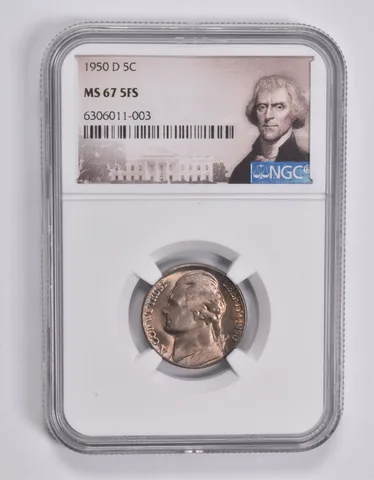 MS67 5FS 1950-D Jefferson Nickel NGC a3586
