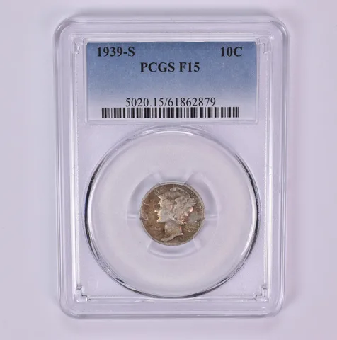 1939-S Mercury Dime F15 PCGS Beautiful Tone *1529