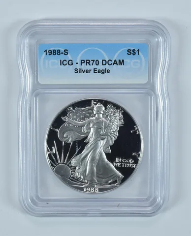 1988-S American Silver Eagle PR70 DCAM ICG