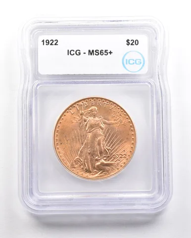1922 $20 Saint Gaudens Gold Double Eagle MS65+ ICG *5870