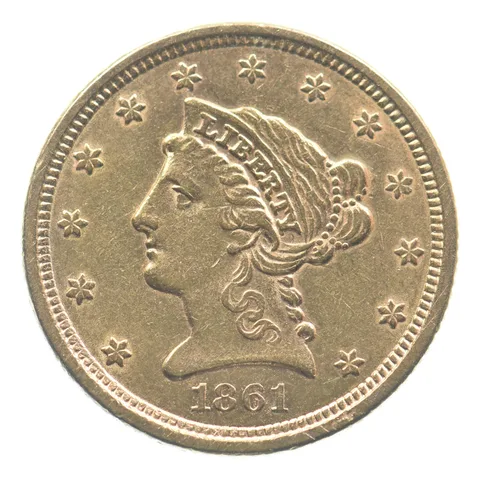 1861 $2.50 Liberty Head Gold Quarter Eagle *2317