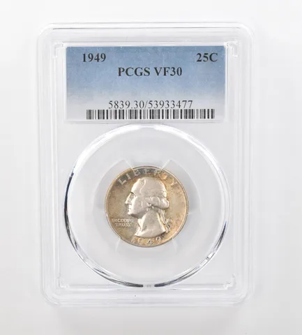 1949 Washington Quarter VF30 PCGS Beautiful Tone *0930