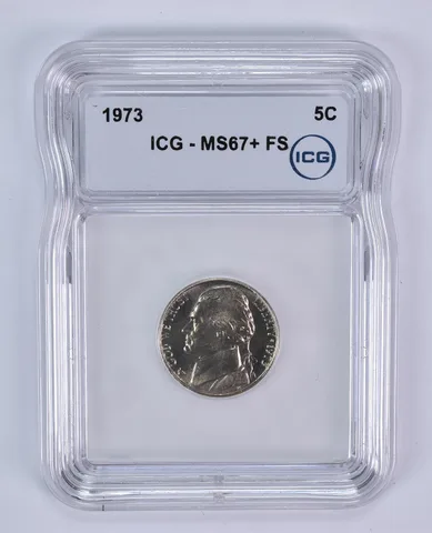 1973 Jefferson Nickel MS67+ FS ICG