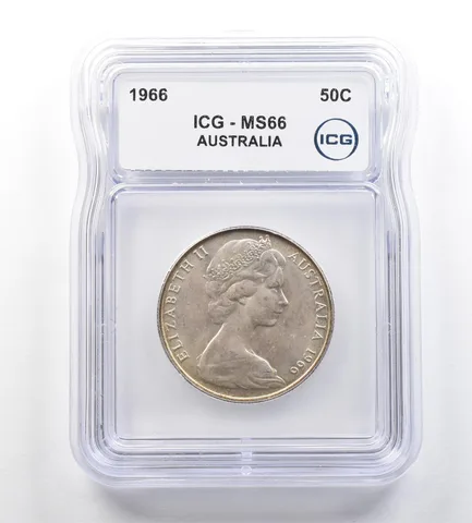 1966 Australia 50 Cents MS66 ICG *7671