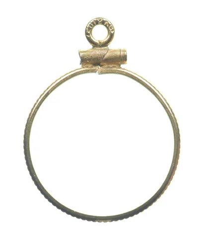 12k 0.6 Gram Gold Filled 15.5mm 1/10 Krugerrand Coin Bezel Pendant Frame *4889