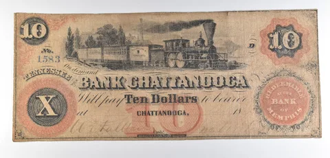 1860s $10 Chattanooga TN Bank Of Chattanooga Obsolete Note *8659