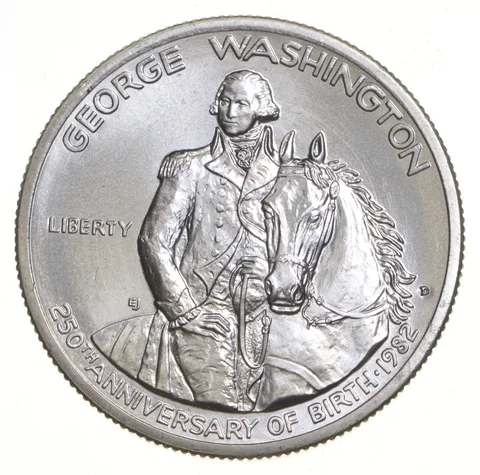 1982-D BU Unc George Washington 90% Silver Commemorative Half Dollar
