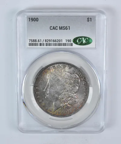 1900 Morgan Silver Dollar MS61 CAC CACg Beautiful Tone a5905