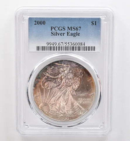 2000 American Silver Eagle MS67 PCGS Beautiful Tone *9532