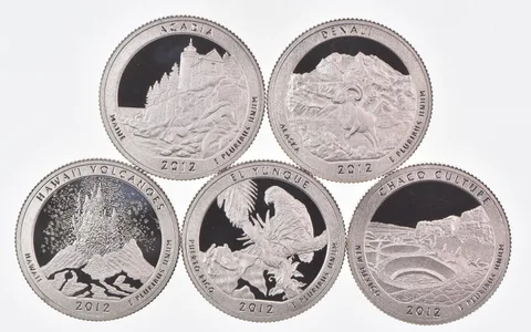 2012-S America The Beautiful Quarters (clad) From Proof Set (5 coins)