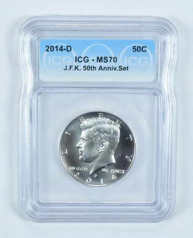 2014-D Kennedy Half Dollar 50th Anniversary Set MS70 ICG