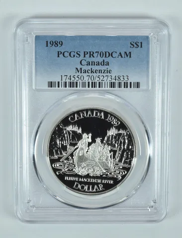 1989 Canada 1 Dollar Silver MacKenzie River PR70 DCAM PCGS