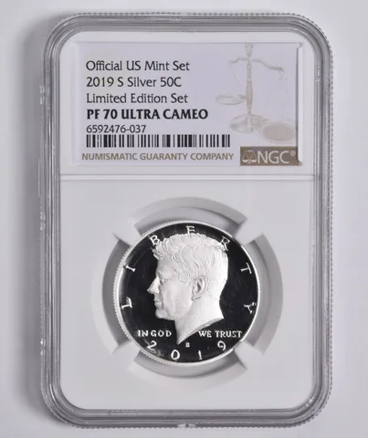 2019-S Kennedy Half Dollar Silver Limited Edition PF70UCAM NGC BROWN Lbl