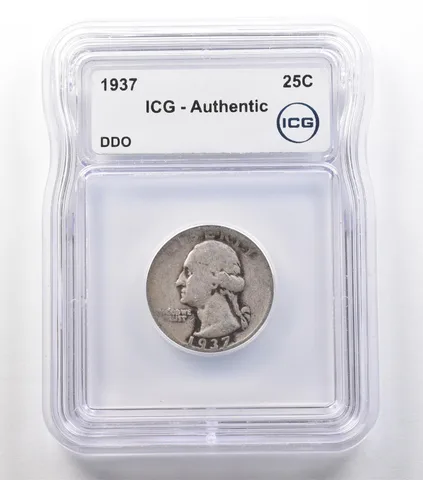 1937 Washington Quarter Mint Error DDO Authentic ICG *2437
