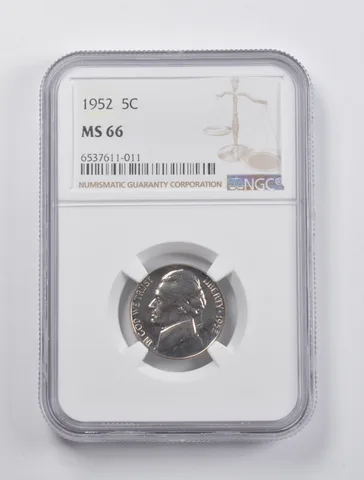 MS66 1952 Jefferson Nickel NGC *2982