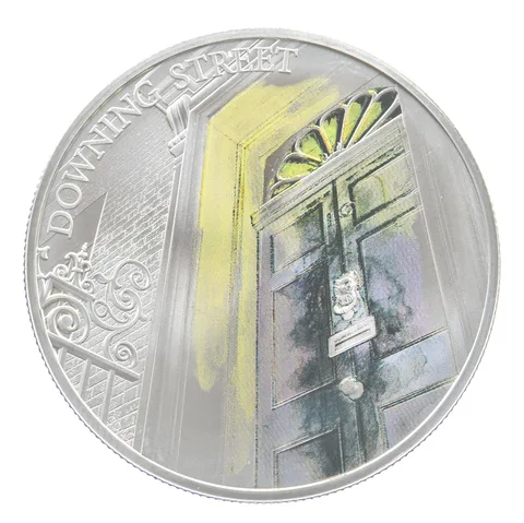 2017 Great Britain 5 Pounds Silver Downing Street Colorized *4230