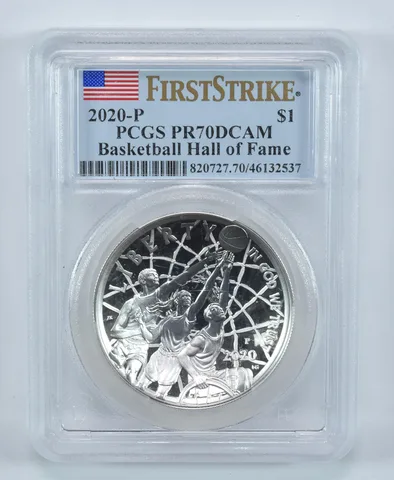 2020-P Basketball Hall Of Fame Commemorative $1 First Strike PR70 DCAM PCGS