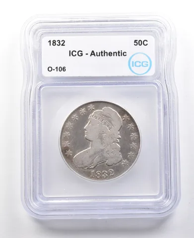 1832 Capped Bust Half Dollar O-106 Authentic ICG *2999