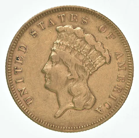 1878 $3 Indian Princess Head Gold Three Dollars a9232