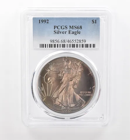 1992 American Silver Eagle MS68 PCGS Beautiful Tone *1762