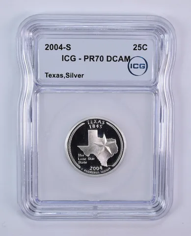 2004-S Washington State Quarter Texas Silver PR70 DCAM ICG
