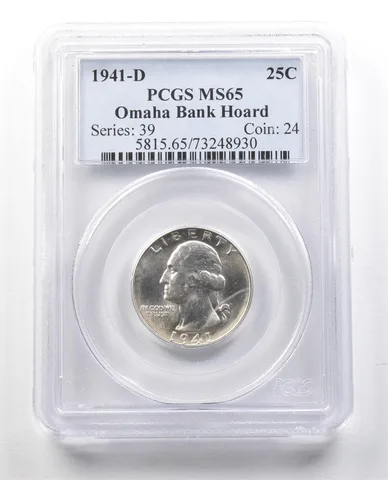 1941-D Washington Quarter Omaha Bank Hoard MS65 PCGS *1353