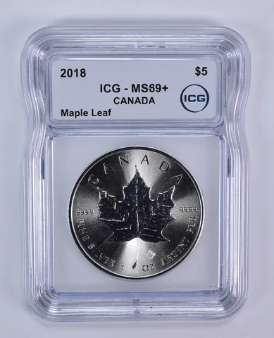 2018 Canada 5 Dollars Silver Maple Leaf MS69+ ICG