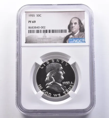 1955 Franklin Half Dollar PF69 NGC Cameo Look - Nice Contrast *8929