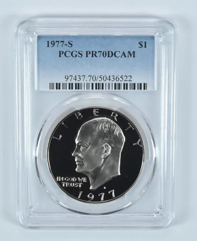1977-S Eisenhower $1 PR70 DCAM PCGS Blue Label