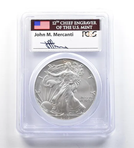 2015-W Burnished Silver Eagle Mercanti FDOI Philadelphia SP70 PCGS *7246