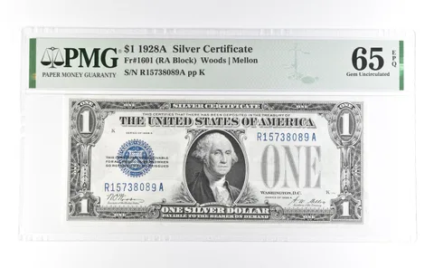 1928 A $1 Silver Certificate Fr#1601 Gem Unc 65 EPQ PMG a6998