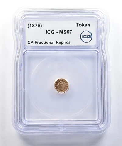 (1876) CA Fractional Gold Token 1/4 Dollar Liberty Head MS67 ICG a7761