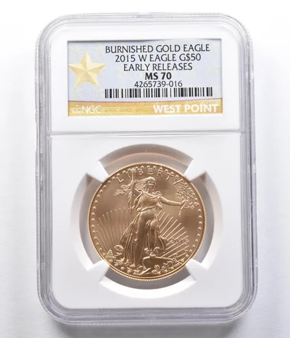 2015-W Burnished $50 American Gold Eagle Early Release MS70 NGC *2322