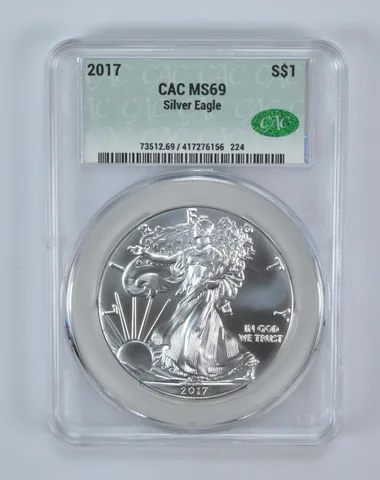 2017 American Silver Eagle MS69 CAC CACg